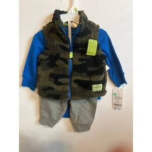 Carter's 3-piece set size 3 months long sleeve onesie, vest, and jogging pants